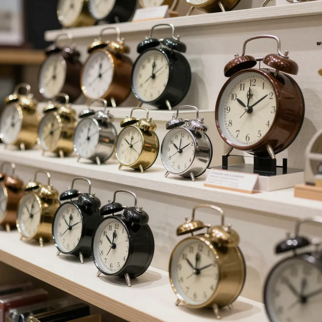 Klassinen herätyskello messingistä